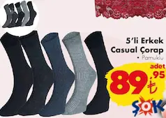 5'Lİ ERKEK CASUAL ÇORAP